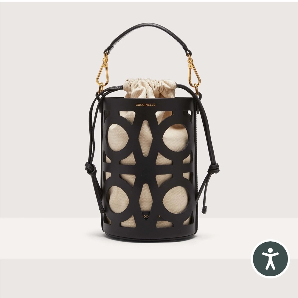 sold COCCINELLE monogram leather bucket bag